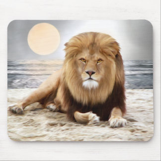 Lion Ocean Photo Paint Mouse Pad