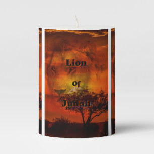 Lion Of Judah Bible Quote Pillar Candle