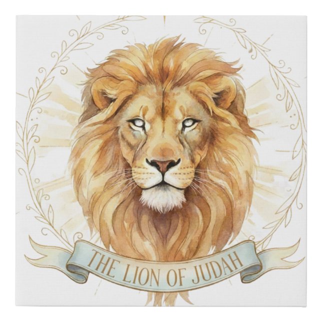 Lion of Judah Biblical Faux Wrapped Canvas Print (Front)