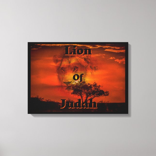 Lion Of Judah Biblical Tribe Canvas Wall Art (Front)