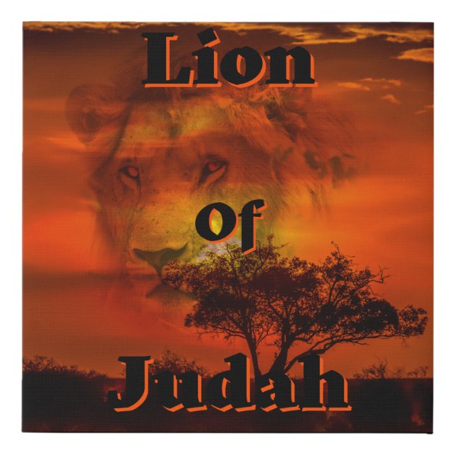 Lion Of Judah Biblical Tribe Canvas Wall Art (Front)
