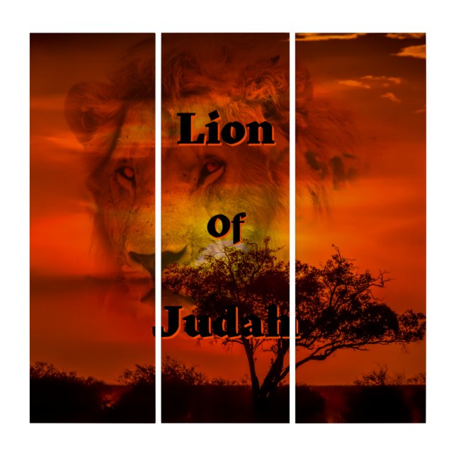 Lion Of Judah Biblical Tribe Wall Art (Front)