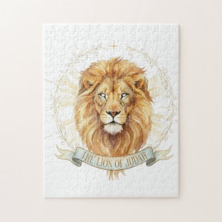 Lion of Judah Biblical Watercolor Jigsaw Puzzle
