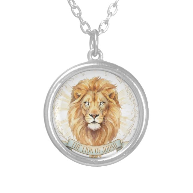 Lion of Judah Biblical Watercolor Necklace  (Front)