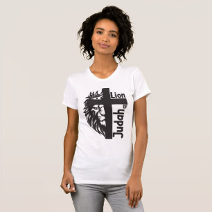 Lion of Judah Bold Half Lion Half Cross Christian T-Shirt