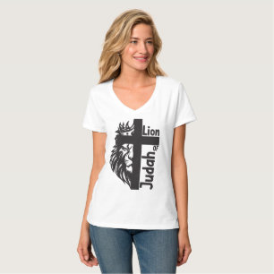 Lion of Judah Bold Half Lion Half Cross Christian T-Shirt