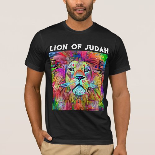 LION OF JUDAH COLORFUL CHRISTIAN T_SHIRT