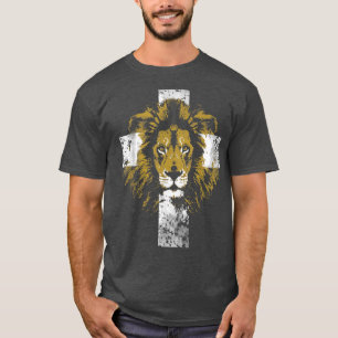 Lion of Judah Cross Christian  T-Shirt