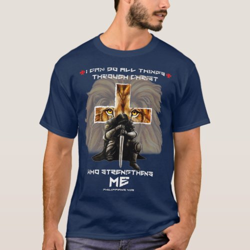 Lion of Judah Graphic on Back Christian Verse T_Shirt