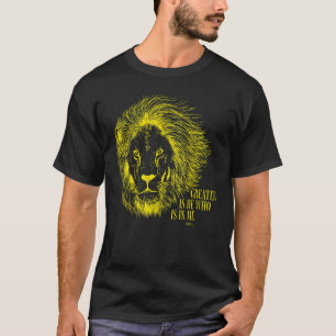 Lion Of Judah Greater Is He Christian For Men Bib T-Shirt