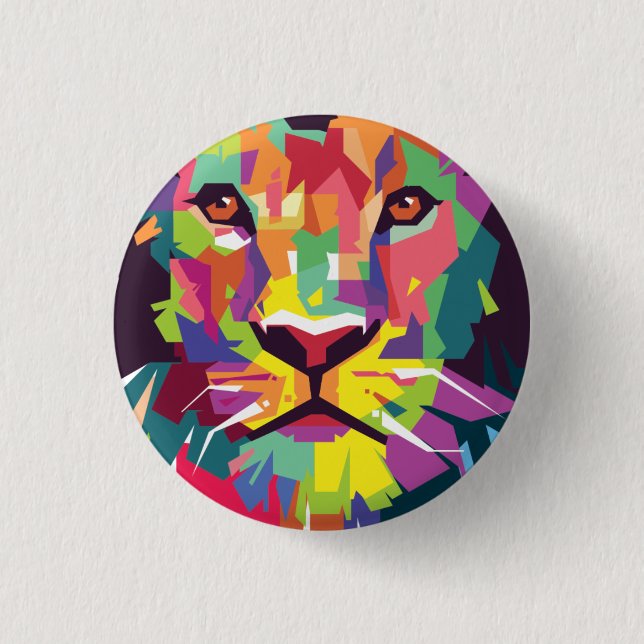 Lion of Judah - Haile Selassie - Rastafari Button (Front)