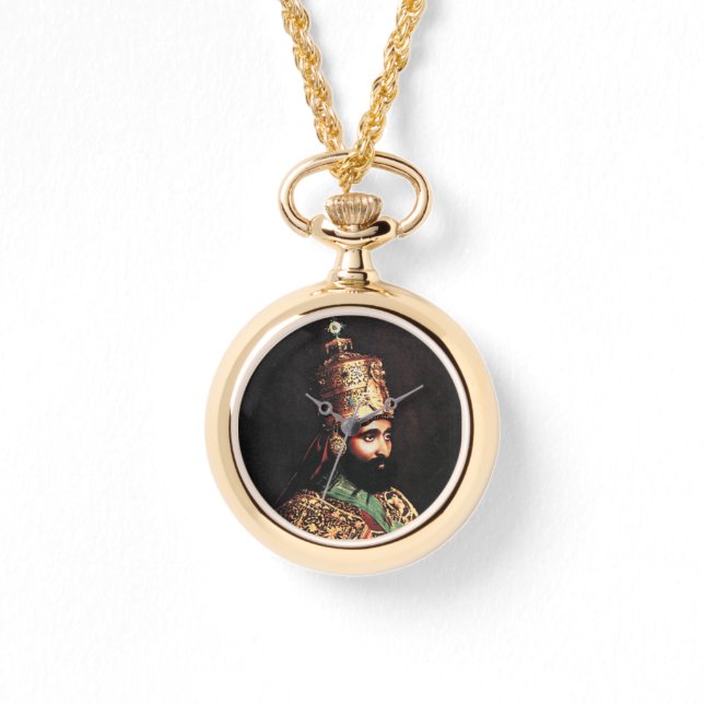 Lion of Judah Haile Selassie Rastafari Gold Watch  (Front)