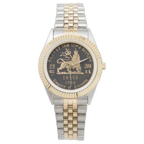 Lion of Judah Haile Selassie Rastafari Gold Watch 