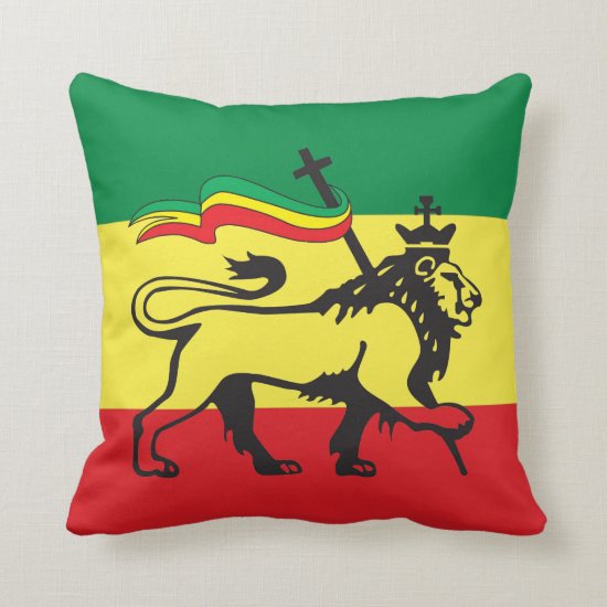 유다의 사자 - Haile Selassie - 라 스타 파리 베개