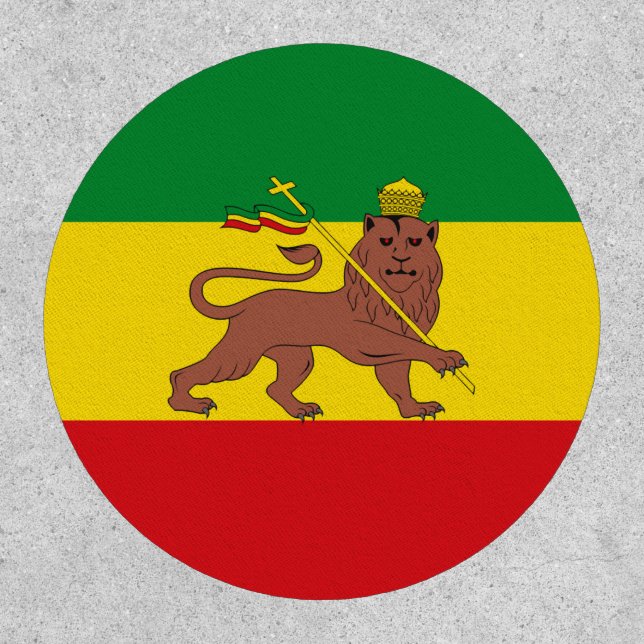 Lion of Judah Jah Army Haile Selassie Rasta Patch (Front)