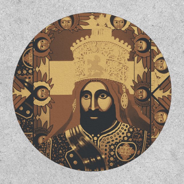 Lion of Judah Jah Army Haile Selassie Rasta Patch (Front)