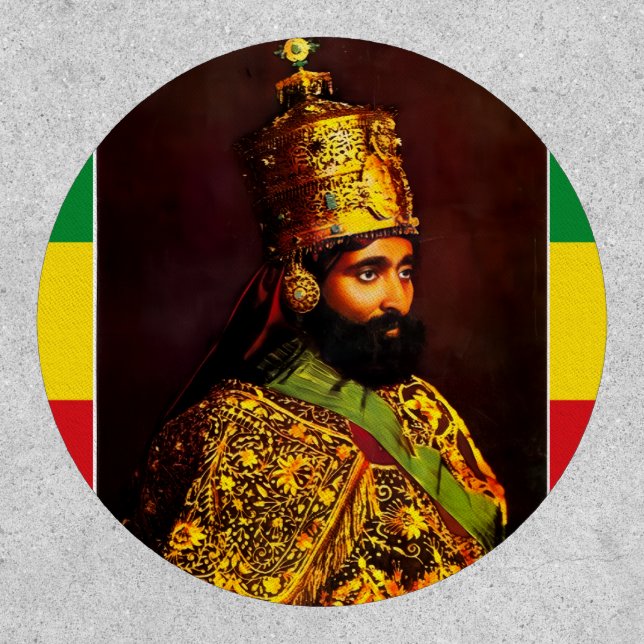 Lion of Judah Jah Army Haile Selassie Rasta Patch (Front)