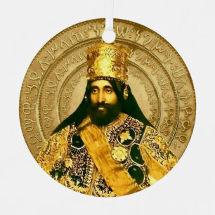 Lion of Judah Jah Army Haile Selassie Rasta Roots Metal Ornament