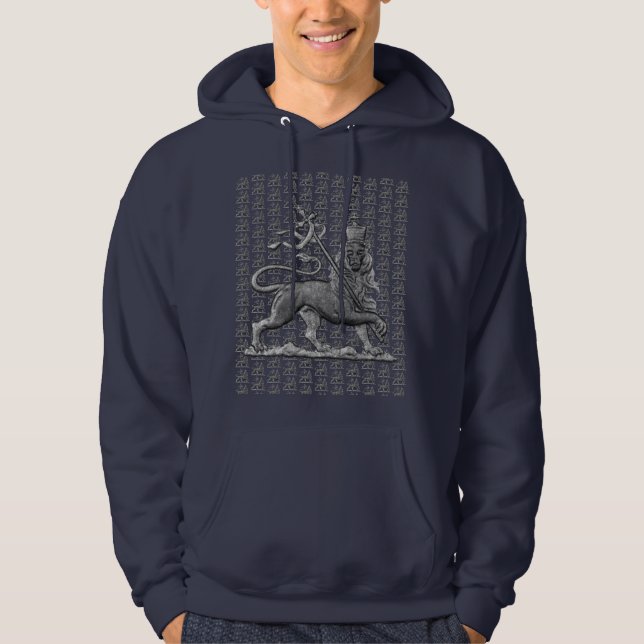 Lion of Judah Jah Army INI Haile Selassie Rasta Hoodie (Front)