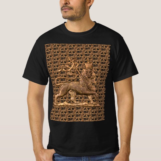 Lion of Judah Jah Army INI Haile Selassie Rasta T-Shirt (Front)