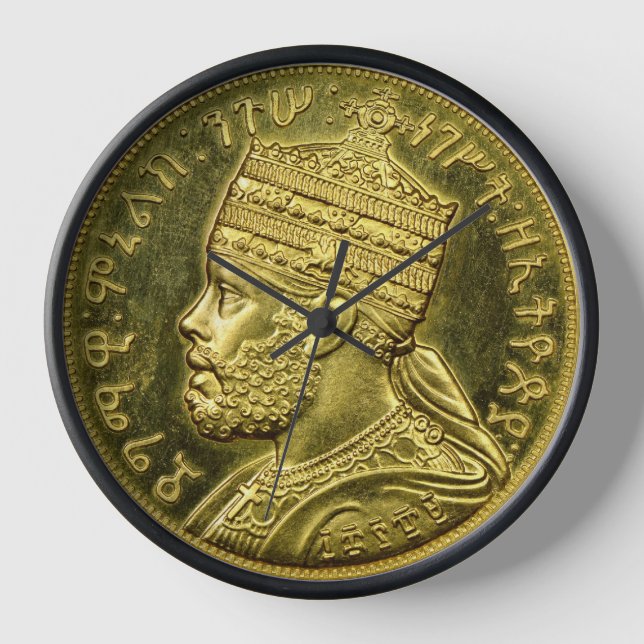 Lion of Judah Jah Army Menelik II Rasta Roots Clock (Front)