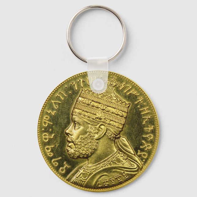Lion of Judah Jah Army Menelik II Rasta Roots Keychain (Front)