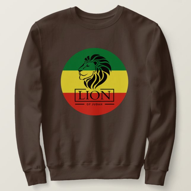 Lion of Judah Jah Rastafari Emperor Rasta Sweater (Design Front)