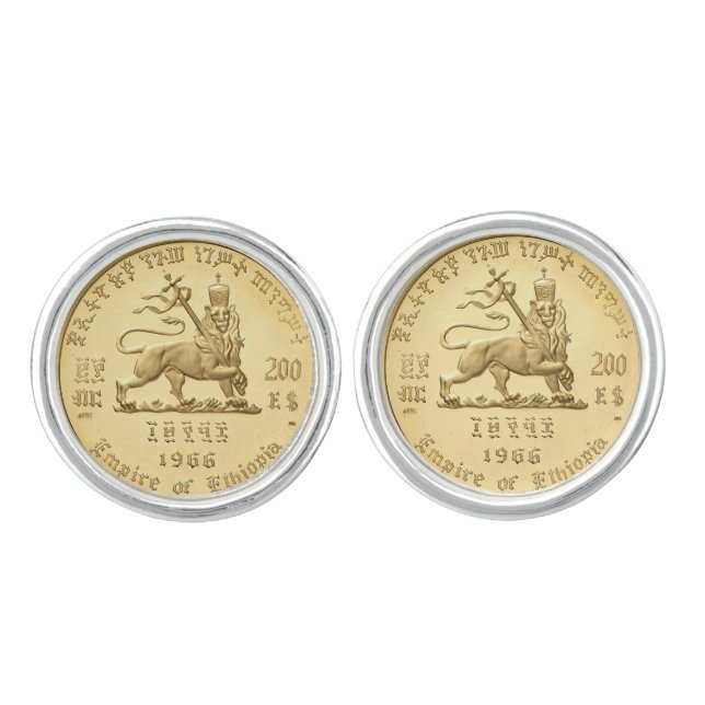 Lion of Judah - Jah Rastafari - Rasta Cufflinks (Front)