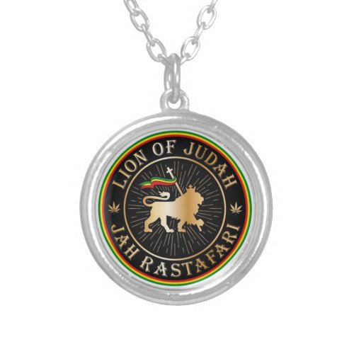 Lion of Judah Jah Rastafari Rasta Reggae Roots Silver Plated Necklace
