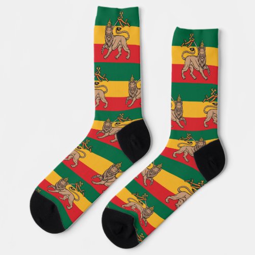 Lion of Judah Jah Rastafari Rasta Reggae Socks