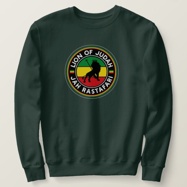 Lion of Judah Jah Rastafari Rasta Roots Sweater (Design Front)