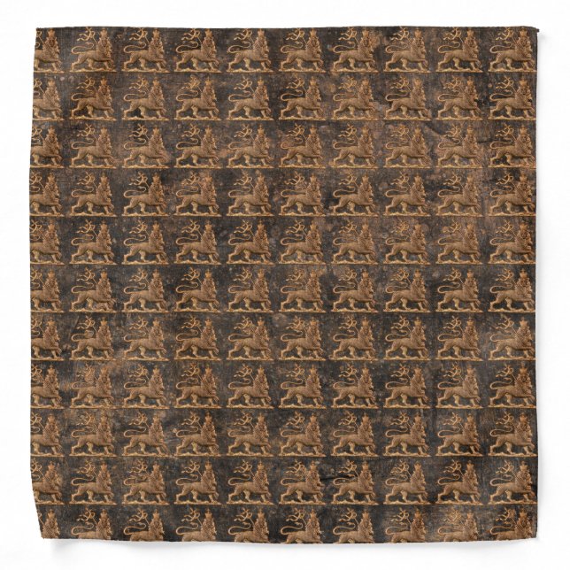 Lion of Judah Jah Rastafari Reggae Roots Bandana (Front)