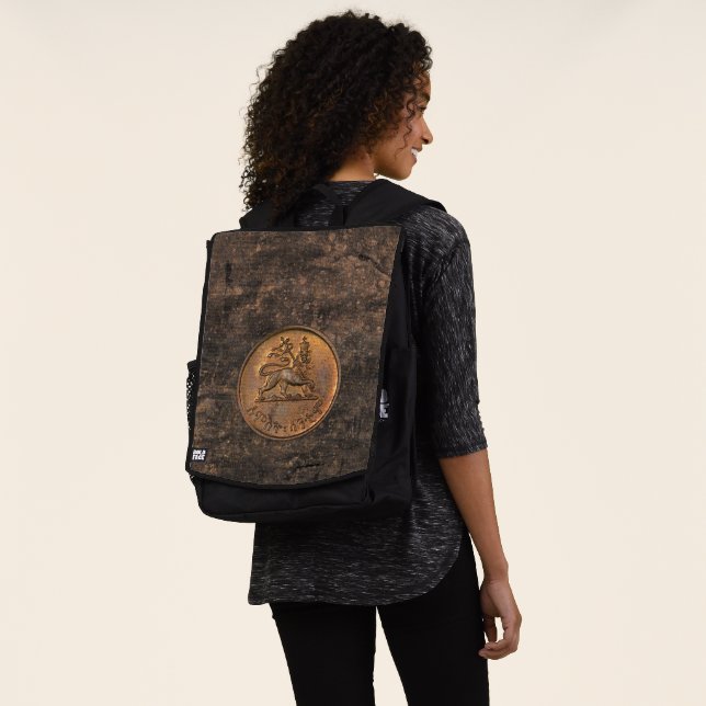 Lion of Judah - Jah Rastafari - Reggae Rucksack Backpack (Worn)