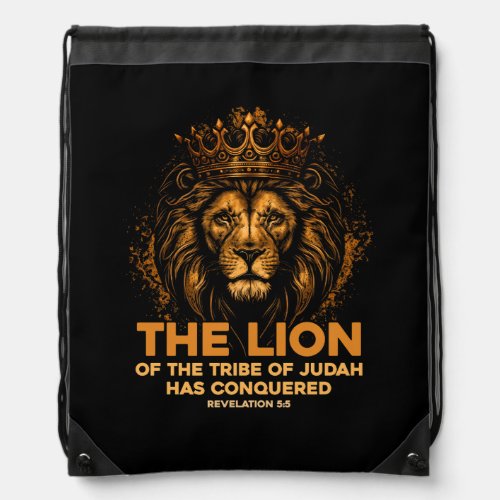 Lion Of Judah Jesus Bible Verse Christian Revelati Drawstring Bag