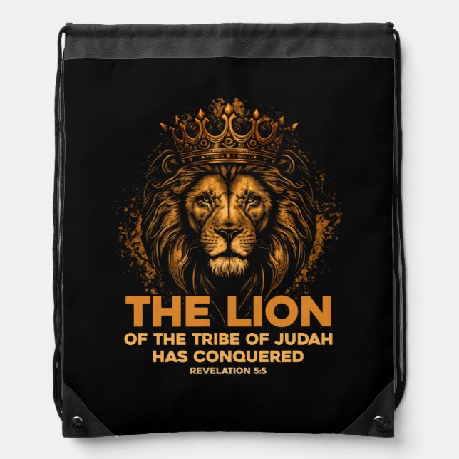 Lion Of Judah Jesus Bible Verse Christian Revelati Drawstring Bag (Front)