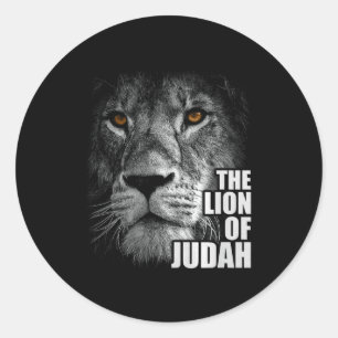 Lion Of Judah Jesus Christian Faith Over Fear Prem Classic Round Sticker