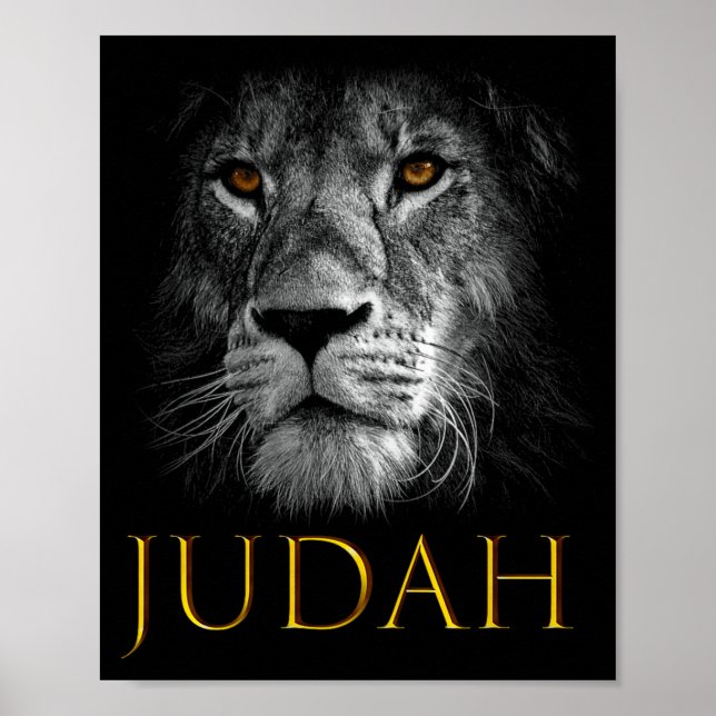 Lion Of Judah Jesus Christian Faith Over Fear Prem Poster (Front)