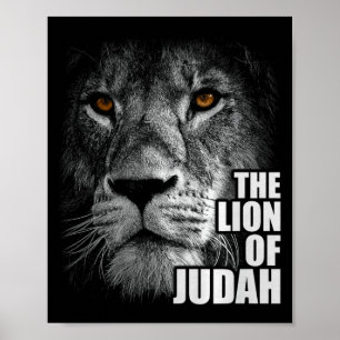 Lion Of Judah Jesus Christian Faith Over Fear Prem Poster