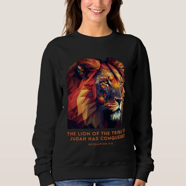 Lion of Judah Jesus Revelation Bible Verse Christi Sweatshirt (Front)