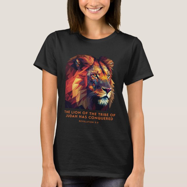 Lion of Judah Jesus Revelation Bible Verse Christi T-Shirt (Front)