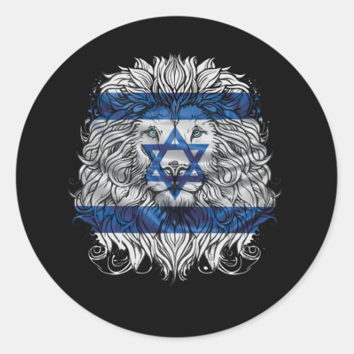 LionOf JudahJewishPrideIsrael FlagJerusalem H Classic Round Sticker