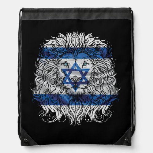 LionOf JudahJewishPrideIsrael FlagJerusalem H Drawstring Bag