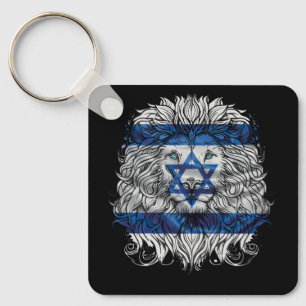 Lion Of Judah Jewish Pride Israel Flag Jerusalem H Keychain