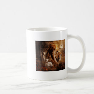 Lion Of Judah Lamb God Cross Jesus Light God Coffee Mug