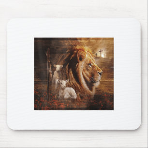 Lion Of Judah Lamb God Cross Jesus Light God Mouse Pad