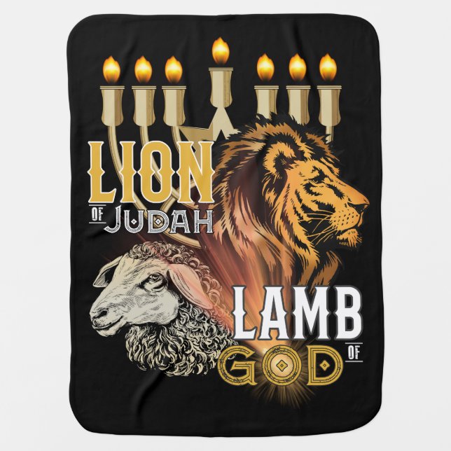 Lion Of Judah Lamb Of God Baby Blanket (Front)