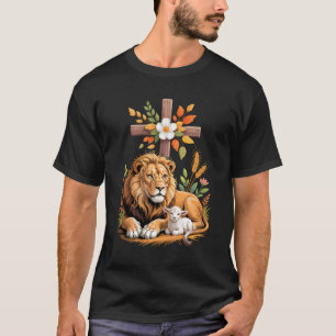 Lion Of Judah Lamb Of God Christian Cross Faith Wo T-Shirt