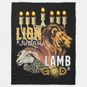 Lion Of Judah Lamb Of God Fleece Blanket