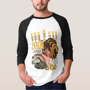Lion Of Judah Lamb Of God Men's 3/4 Sleeve T-Shirt