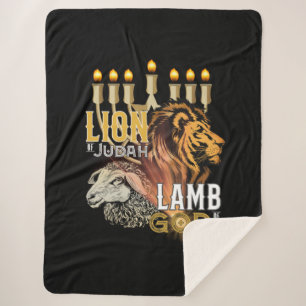 Lion Of Judah Lamb Of God Sherpa Blanket